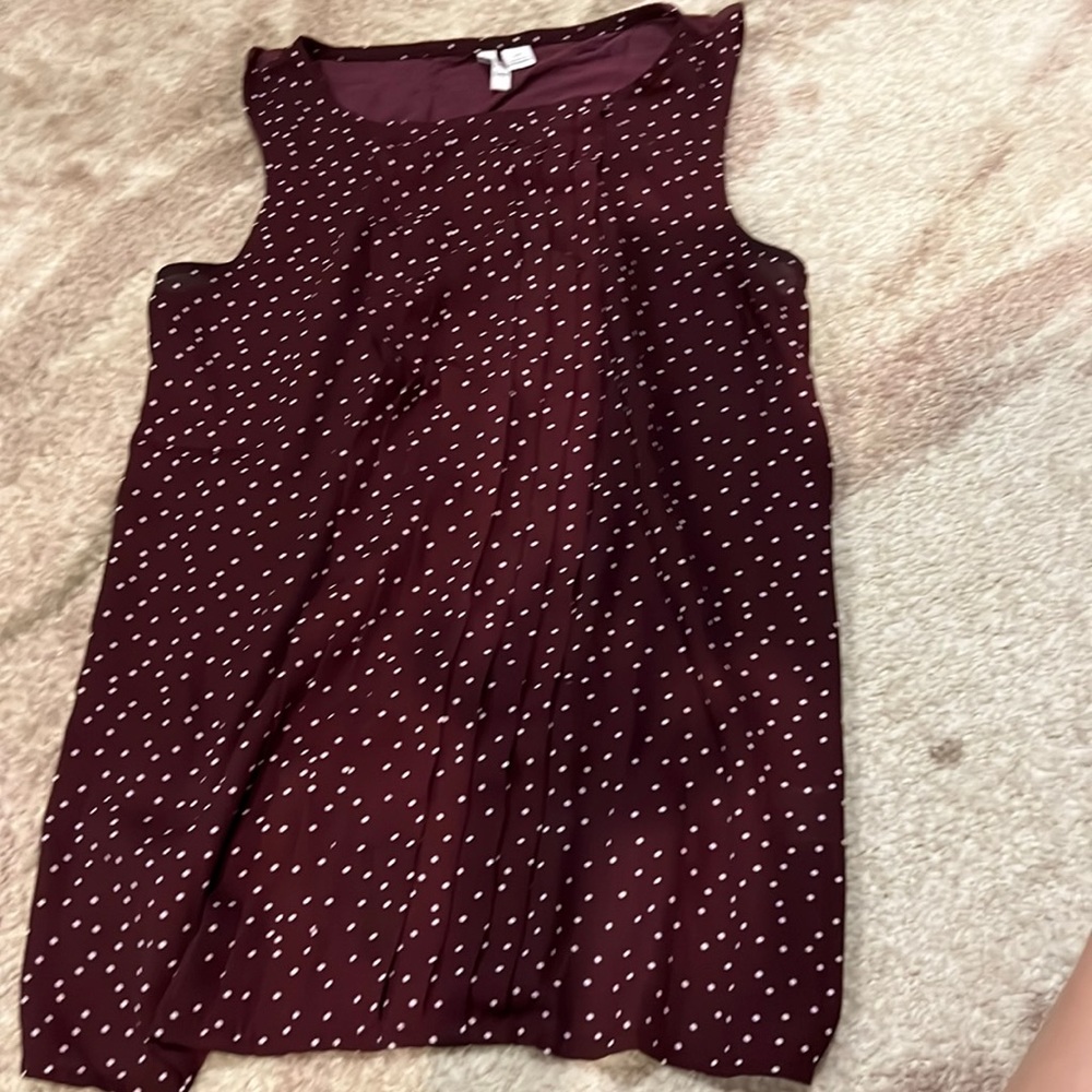 Maroon polka dot tank